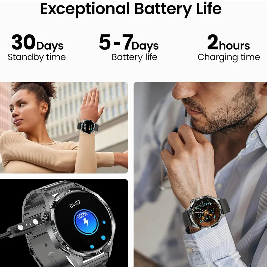 Men's Smart Watch 1.52" HD AMOLED Display 110+ Sport Modes 24/7 Heart Rate Sleep Monitor IP68 Waterproof Fitness Tracker