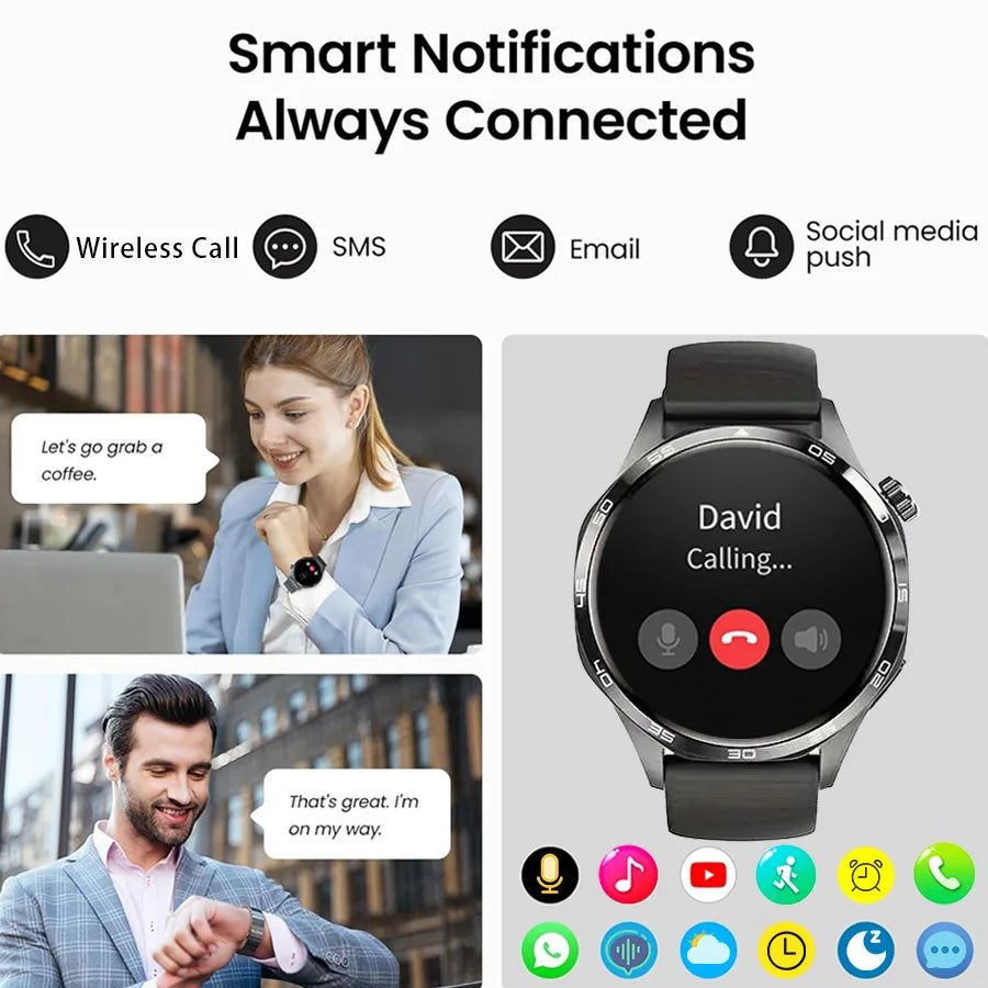 Men's Smart Watch 1.52" HD AMOLED Display 110+ Sport Modes 24/7 Heart Rate Sleep Monitor IP68 Waterproof Fitness Tracker