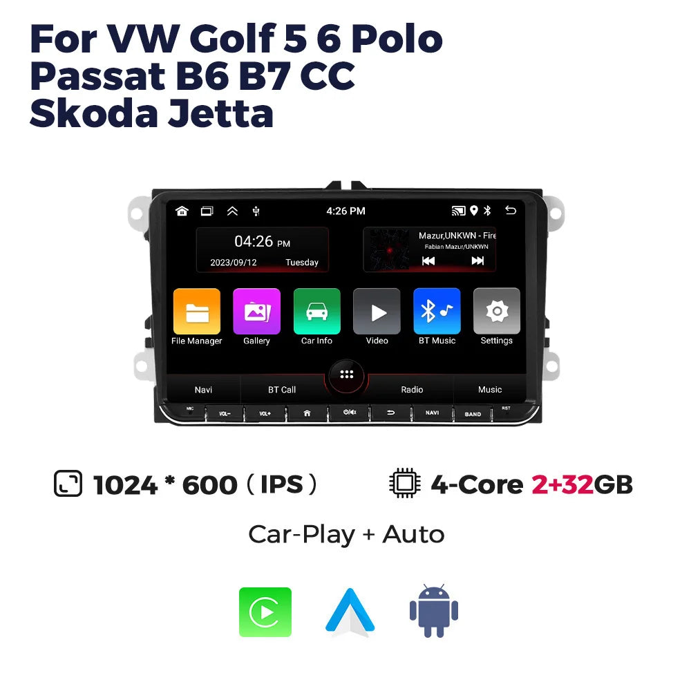 MEKEDE Android Autoradio For Volkswagen Passat b6 b7 golf 5 6 Polo Jetta Skoda Car Radio Multimedia PlayerGPS WiFi RDS Carplay