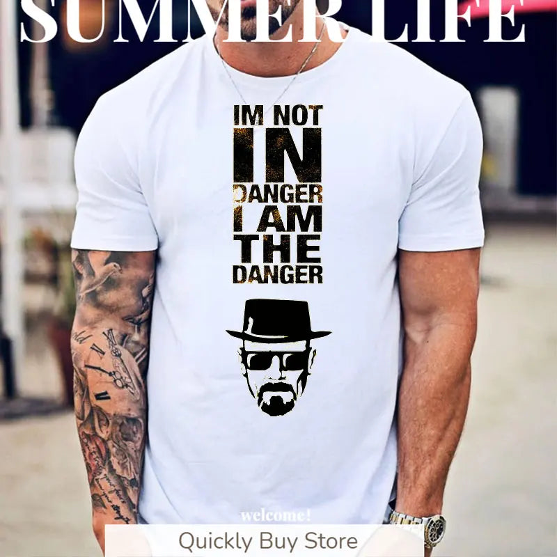 Graphic T Shirts for Men Clothing Novelty Breaking Bad Y2k T Shirt Man Leisure Mike Ehrmantraut Heisenberg TV Show Tshirt Men's