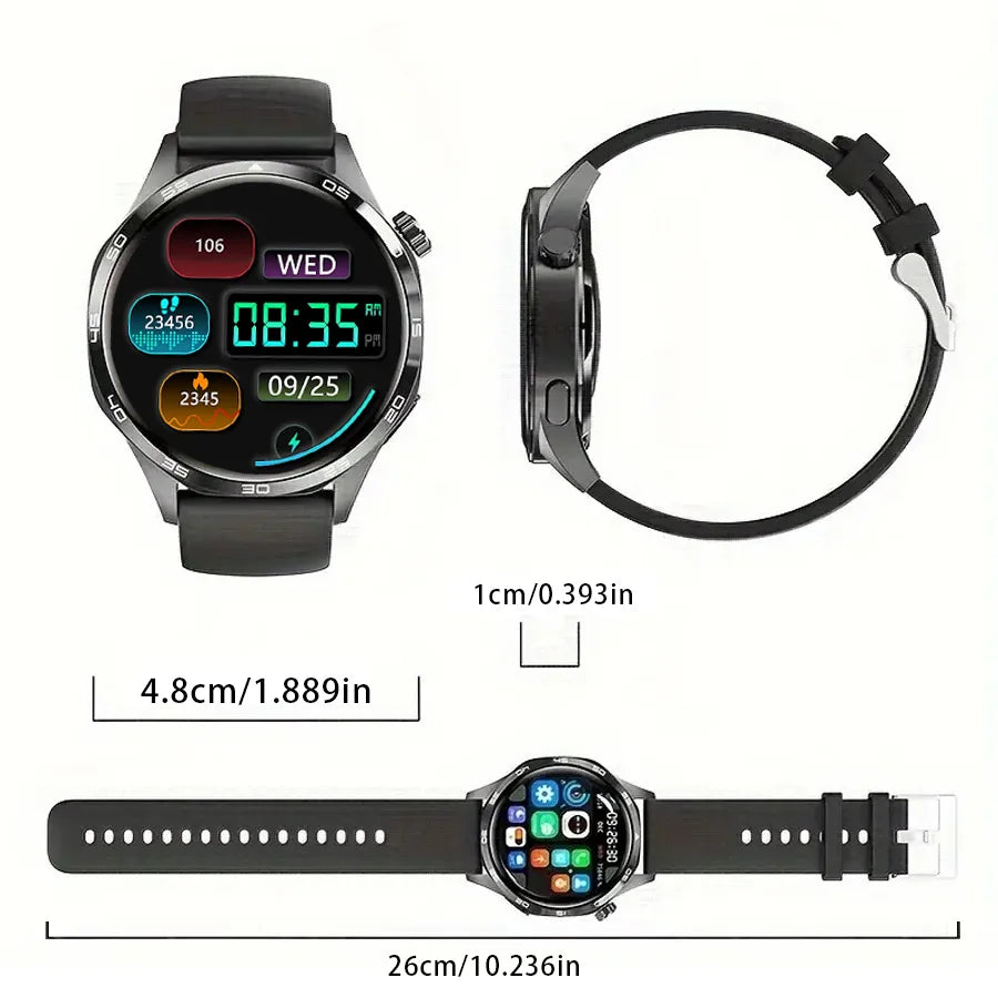 Men's Smart Watch 1.52" HD AMOLED Display 110+ Sport Modes 24/7 Heart Rate Sleep Monitor IP68 Waterproof Fitness Tracker