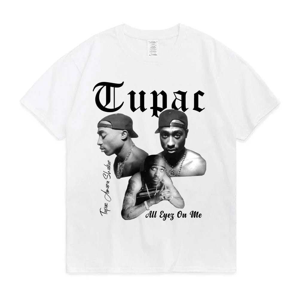 Graphic T-Shirt Women Hip Hop Tupac Print T Shirts Short Sleeve Ladies Clothes Lady Tees Tops Female Womens Tshirt