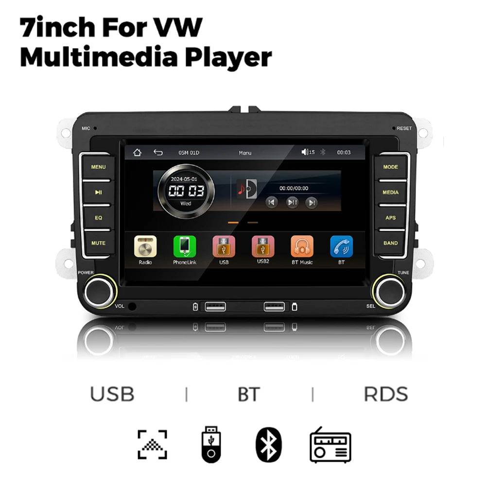 Carplay Android Auto Car Radio for Volkswagen Golf 5 6 Polo Passat B6 B7 CC Skoda Jetta Universal Multimedia  for Carplay Auto S