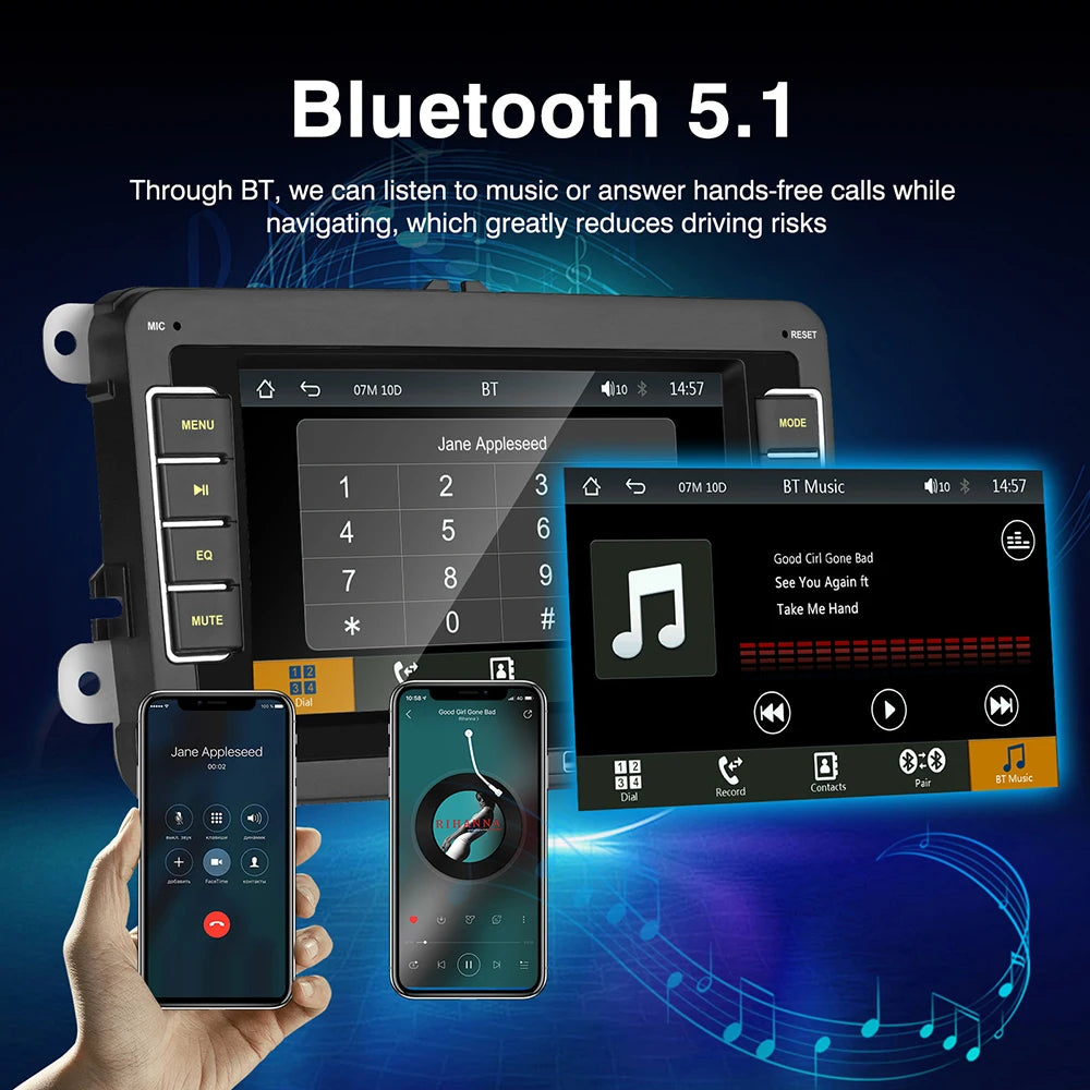 Carplay Android Auto Car Radio for Volkswagen Golf 5 6 Polo Passat B6 B7 CC Skoda Jetta Universal Multimedia  for Carplay Auto S