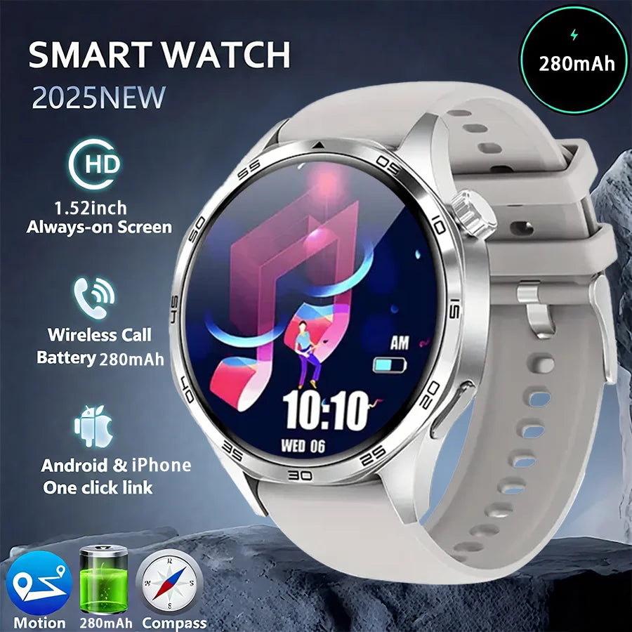 Men's Smart Watch 1.52" HD AMOLED Display 110+ Sport Modes 24/7 Heart Rate Sleep Monitor IP68 Waterproof Fitness Tracker