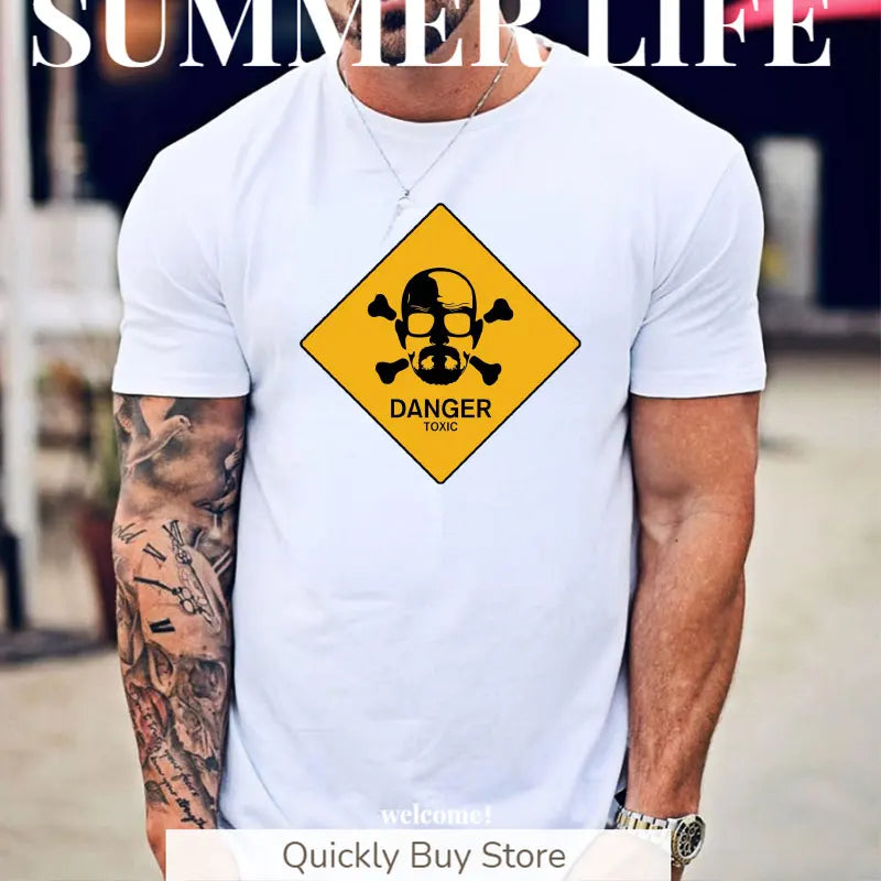 Graphic T Shirts for Men Clothing Novelty Breaking Bad Y2k T Shirt Man Leisure Mike Ehrmantraut Heisenberg TV Show Tshirt Men's