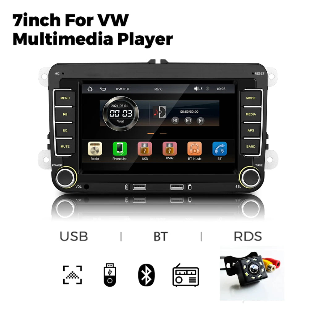 Carplay Android Auto Car Radio for Volkswagen Golf 5 6 Polo Passat B6 B7 CC Skoda Jetta Universal Multimedia  for Carplay Auto S